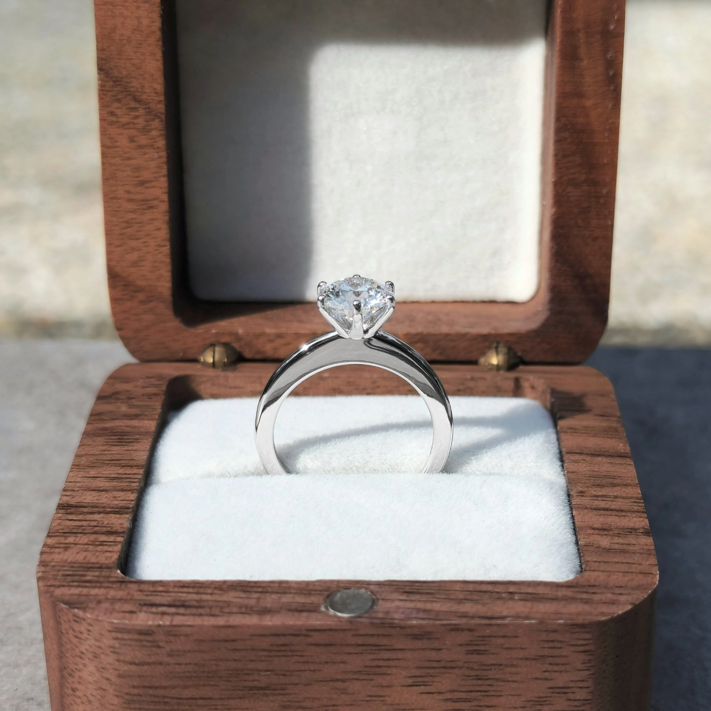 Decagon Cut Diamond Engagement Ring in Platinum