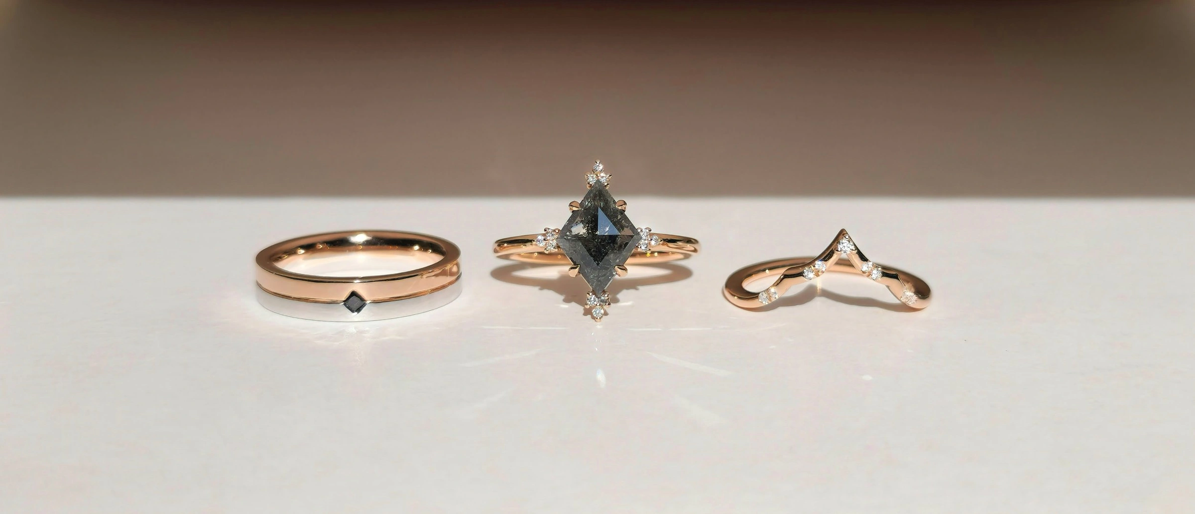 Diamond Tiara Wedding Ring in 18k Rose Gold