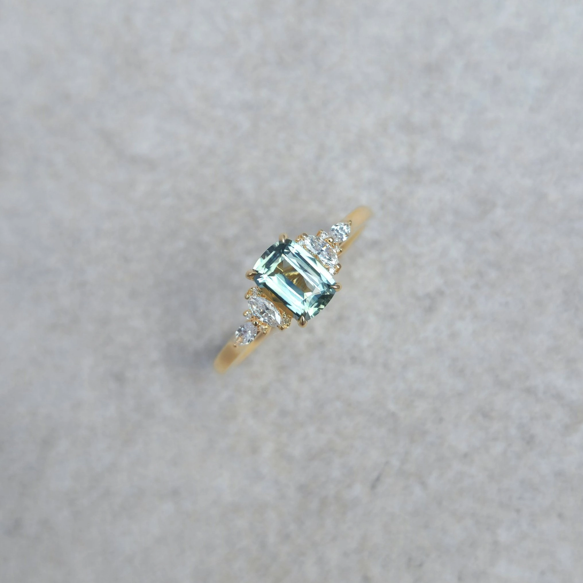 Sapphire and Diamond Accents Ring in 18k Yellow Gold