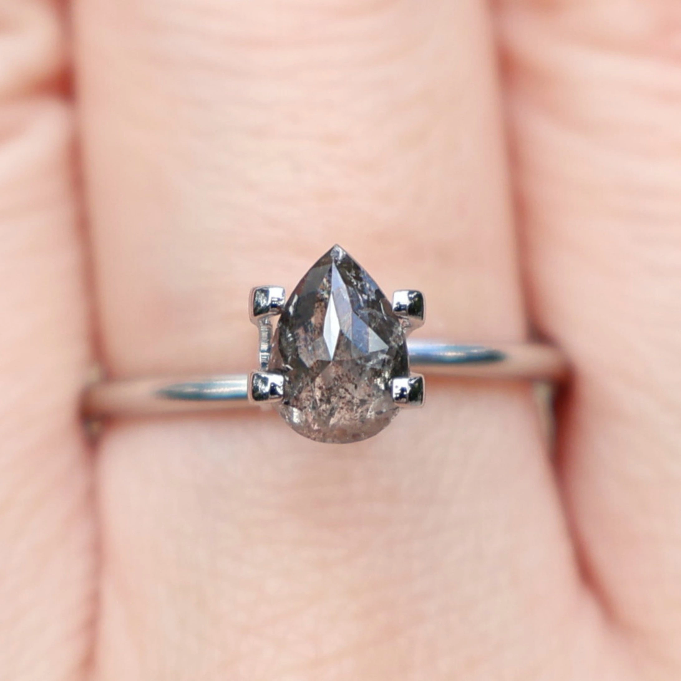 Pear Cut Salt and Pepper Diamond 0.75ct, Africa